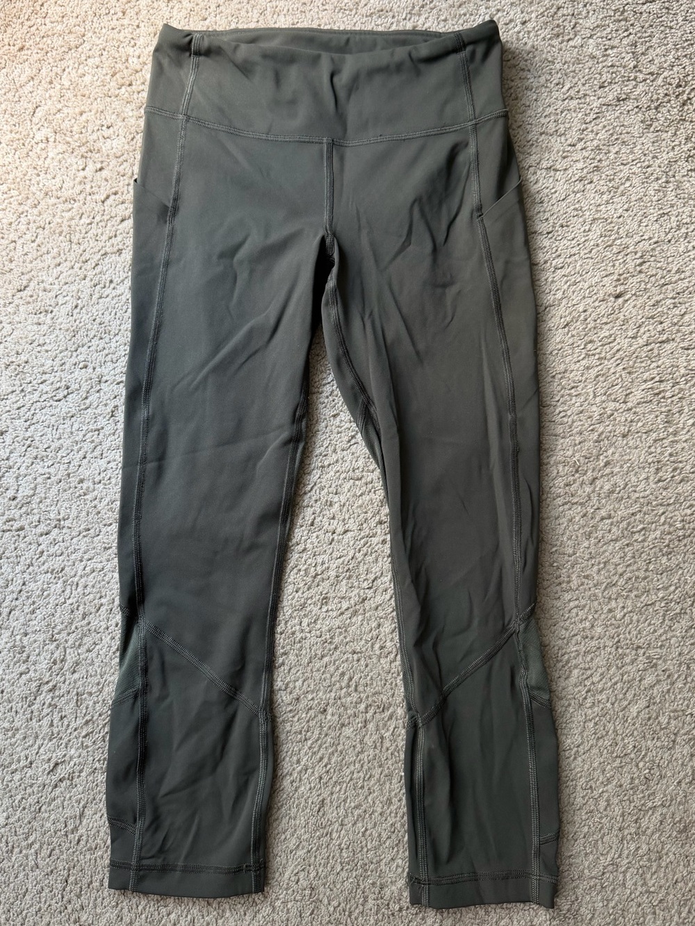 Lululemon High-Rise Cropped Performance Leggings - Olive Green